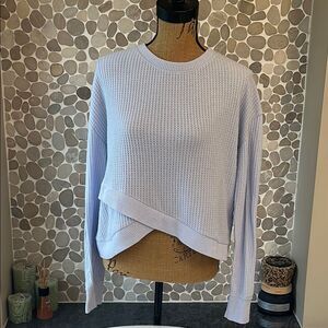Hollister Cross Front waffle Light Blue top - size large